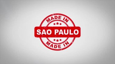 Sao Paulo bölgesinde yapılan metin ahşap damga animasyon damgalama imzaladı.