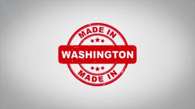 Yapılan Washington imzalanmış metin ahşap damga animasyon damgalama.