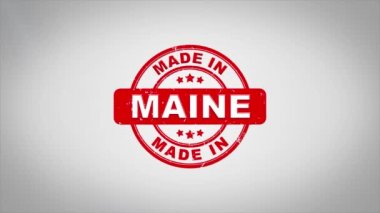 Maine'de yapılan metin ahşap damga animasyon damgalama imzaladı.