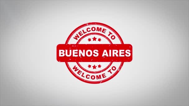 Buenos Aires hoş geldiniz damgalama metin ahşap damga animasyon imzaladı.