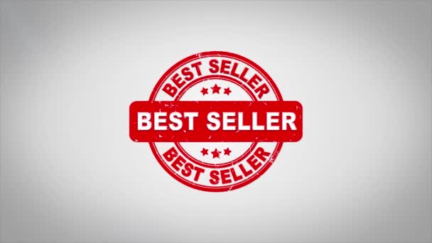 Best Seller Firmato Stampaggio testo Timbro di legno Animazione. — Video Stock