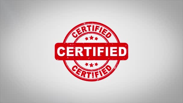 Certificado Assinado Estampagem de texto Carimbo de madeira Animação. — Vídeo de Stock