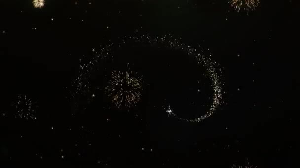 Texto feliz aniversário de 77th Saudação, Desejos, Celebração, Convite Fundo — Vídeo de Stock