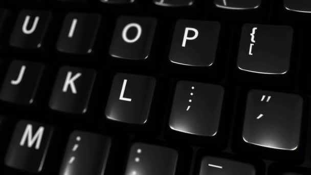 01. Bevegelse av bankenes sikkerhetsinngang på datamaskinens tastatur med tekst og Icon-merket . – stockvideo