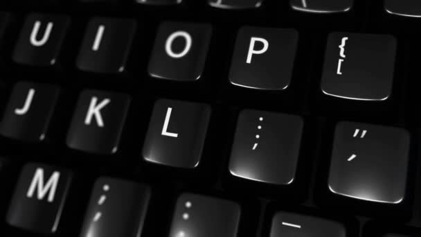 25. Verwaltung bewegter Bewegungen auf der Computertastatur mit Text und Symbol. — Stockvideo