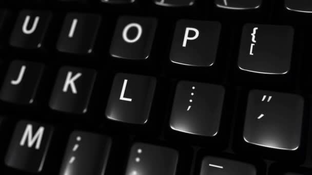 49. online utbildning flyttar på dator tangentbord filmknapp med Text och symbol. — Stockvideo