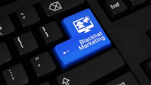 91. Blackhat μάρκετινγκ κίνηση περιστροφής στο κουμπί πληκτρολόγιο υπολογιστή. — Αρχείο Βίντεο