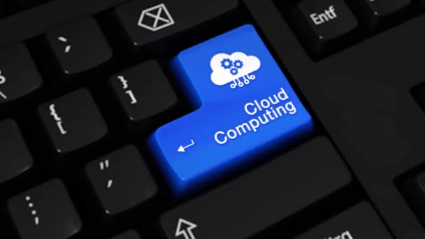 97. Cloud Computing Rotationsbewegung auf der Computertastatur. — Stockvideo