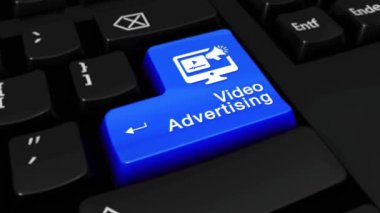 147. video reklam bilgisayar üzerinde yuvarlak hareket düğme klavye.