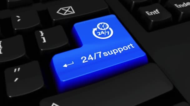 150. 24-7 Support Round Motion On Computer Keyboard Button. — Stock Video