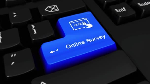 294. Online Survey Round Motion On Computer Keyboard Button. — Stock Video