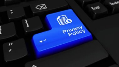 319. Gizlilik Politikası yuvarlak bilgisayar klavye düğme üzerinde hareket.