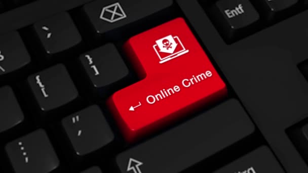 53. Movimiento de rotación del crimen en línea en el botón del teclado de la computadora . — Vídeo de stock
