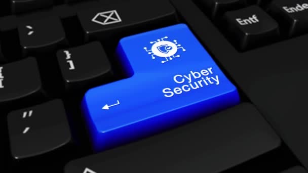 68. de cyberbeveiliging ronde beweging op Computer toetsenbord knop. — Stockvideo