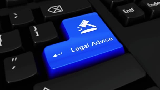 385. juridisch advies ronde beweging op Computer toetsenbord knop. — Stockvideo