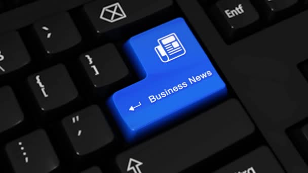 396. business News rotační pohyb na tlačítko klávesnice počítače. — Stock video