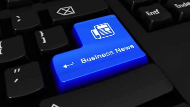 397. Business News Round Motion On Computer Keyboard Button. — Stock Video