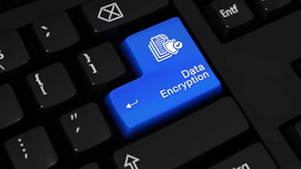 58. data Encryption rotatie beweging op Computer toetsenbord knop. — Stockvideo