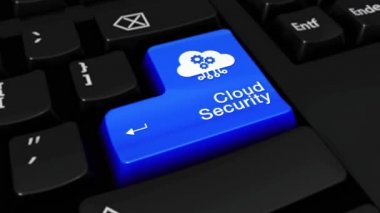 86. cloud güvenlik yuvarlak bilgisayar klavye düğme üzerinde hareket.