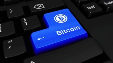 116. Bitcoin tur hareket üstünde bilgisayar klavye düğme.