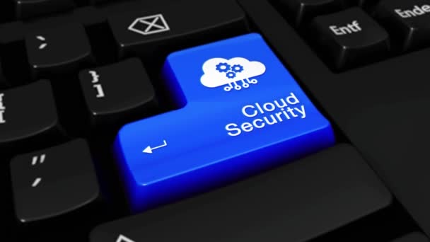 86. cloud Security ronde beweging op Computer toetsenbord knop. — Stockvideo