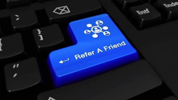 99. Refer A Friend Round Motion On Computer Keyboard Button. — Stock Video