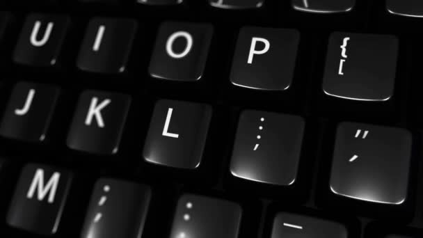 109. soruşturma bilgisayar klavye düğme üzerinde hareket hareketli. — Stok video