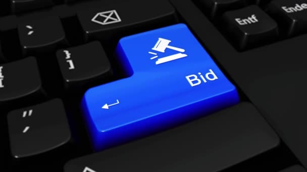 529. Bid Round Motion On Computer Keyboard Button. — Stock Video