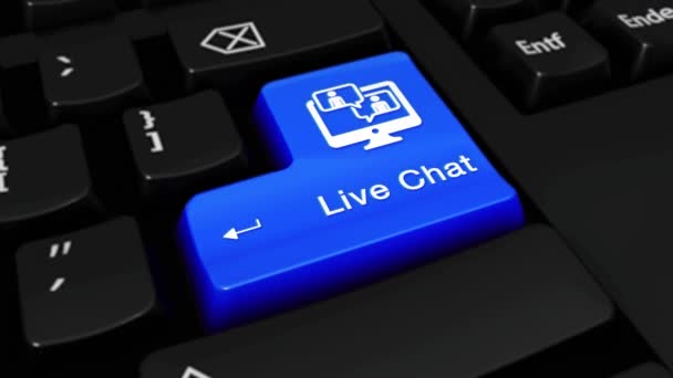 475. Live Chat Round Motion On Computer Keyboard Button. — Stock Video