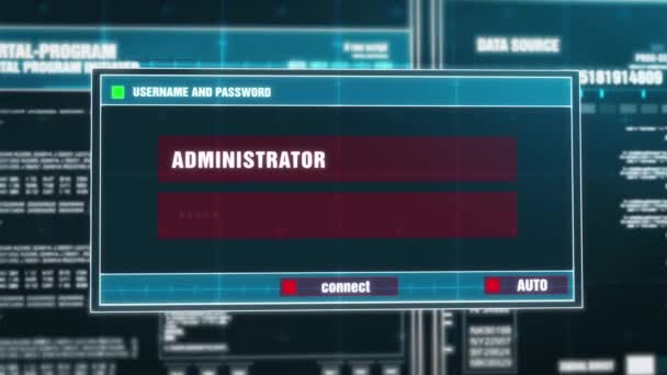 16. Hacking Alert Warning Notification on Digital Security Alert on Screen. — Stock Video