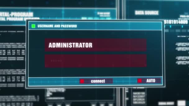 418. Предупреждение о предупреждении о нападении на цифровые системы безопасности на экране . — стоковое видео