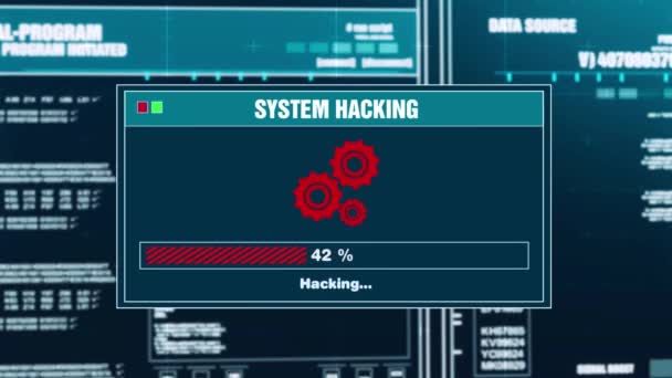1. Система предупреждения о взломе системы оповещения о прогрессе на экране — стоковое видео