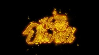 Parlayan ile mutlu Diwali dipawali festival metin glitter altın particles.6