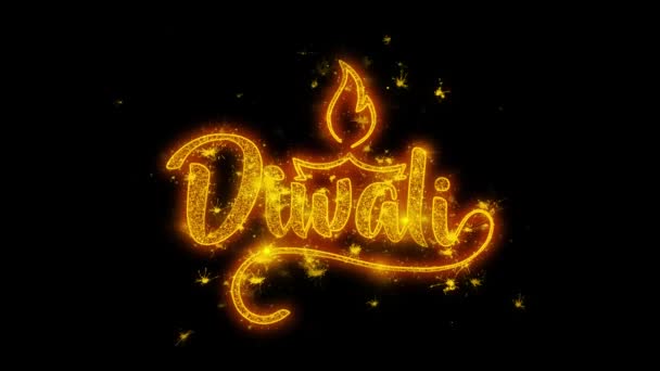 Happy Diwali dipawali festival texte avec des paillettes brillantes Golden particles.1 
