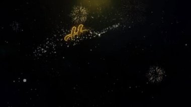 Mutlu yeni yıl 2019 altın parçacıkları patlayan havai fişek yazılı.