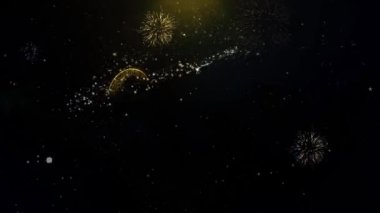 Mutlu yeni yıl 2020 altın parçacıkları patlayan havai fişek yazılı.