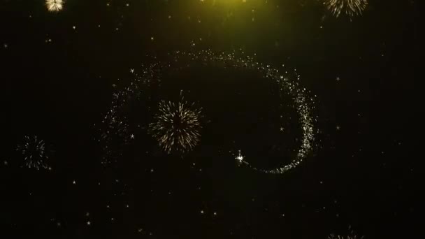 Feliz Año Nuevo Deseos Tarjeta de felicitación, Invitación, Celebración Firework Looped . — Vídeo de stock