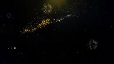 Mutlu yeni yıl 2019 altın parçacıkları patlayan havai fişek yazılı.