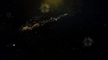 Mutlu Noeller altın parçacıkları patlayan havai fişek yazılı.