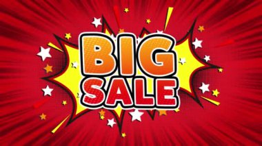 Büyük satış Word Retro karikatür komik kabarcıklar sorunsuz döngü