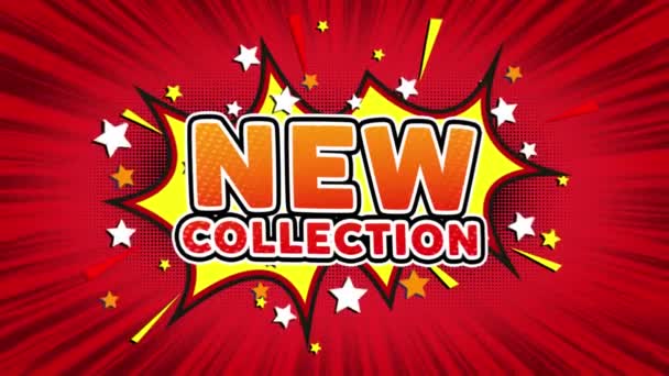 新しいコレクションの単語レトロ漫画コミック泡シームレス ループ — ストック動画