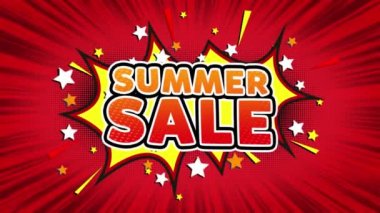 Yaz satış Word Retro karikatür komik kabarcıklar sorunsuz döngü