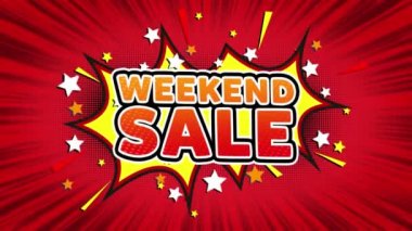 Satılık Word Retro karikatür komik kabarcıklar sorunsuz döngü hafta sonu