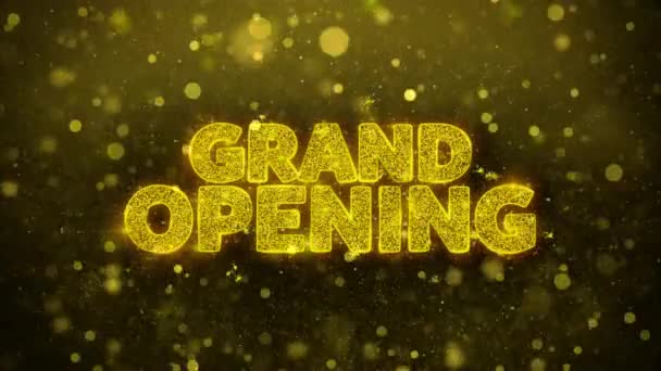 Grand Opening önskemål Hälsningar kort, inbjudan, firandet fyrverkeri loopas 3 — Stockvideo