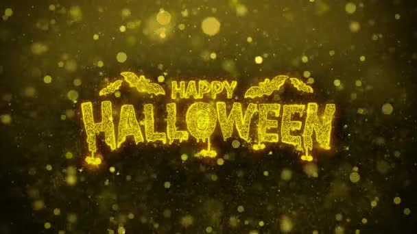 Happy Halloween önskar Hälsningar kort, inbjudan, firandet fyrverkeri — Stockvideo