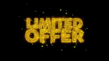 Sınırlı tipografi altın parçacıkları Sparks Fireworks ile yazılı