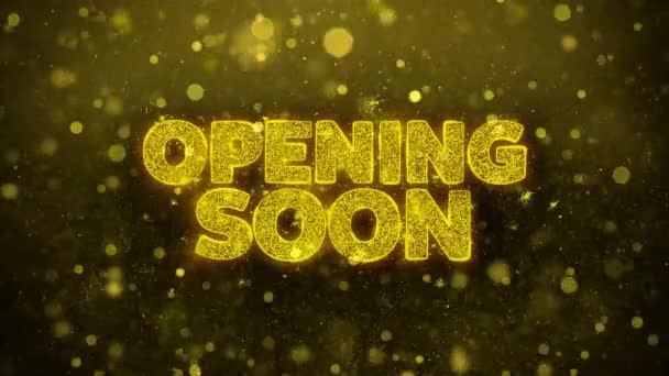 Opening Soon Wishes Greetings card, Invitation, Celebration Firework — Stock Video