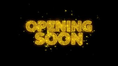 Altın parçacıkları Sparks Fireworks ile yazılı tipografi yakında açılıyor