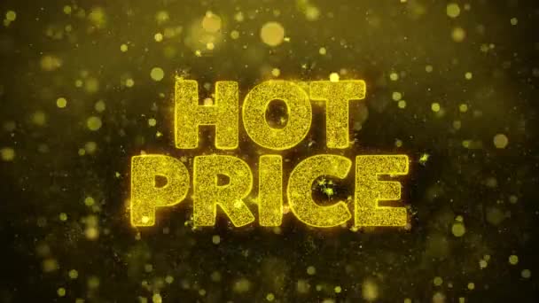 Hot Price desea tarjetas de felicitación, invitación, fuegos artificiales de celebración — Vídeo de stock