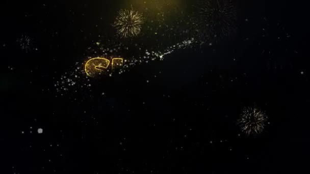 Super Oferta Escrito Ouro Partículas Explodindo Fogos de artifício Display — Vídeo de Stock